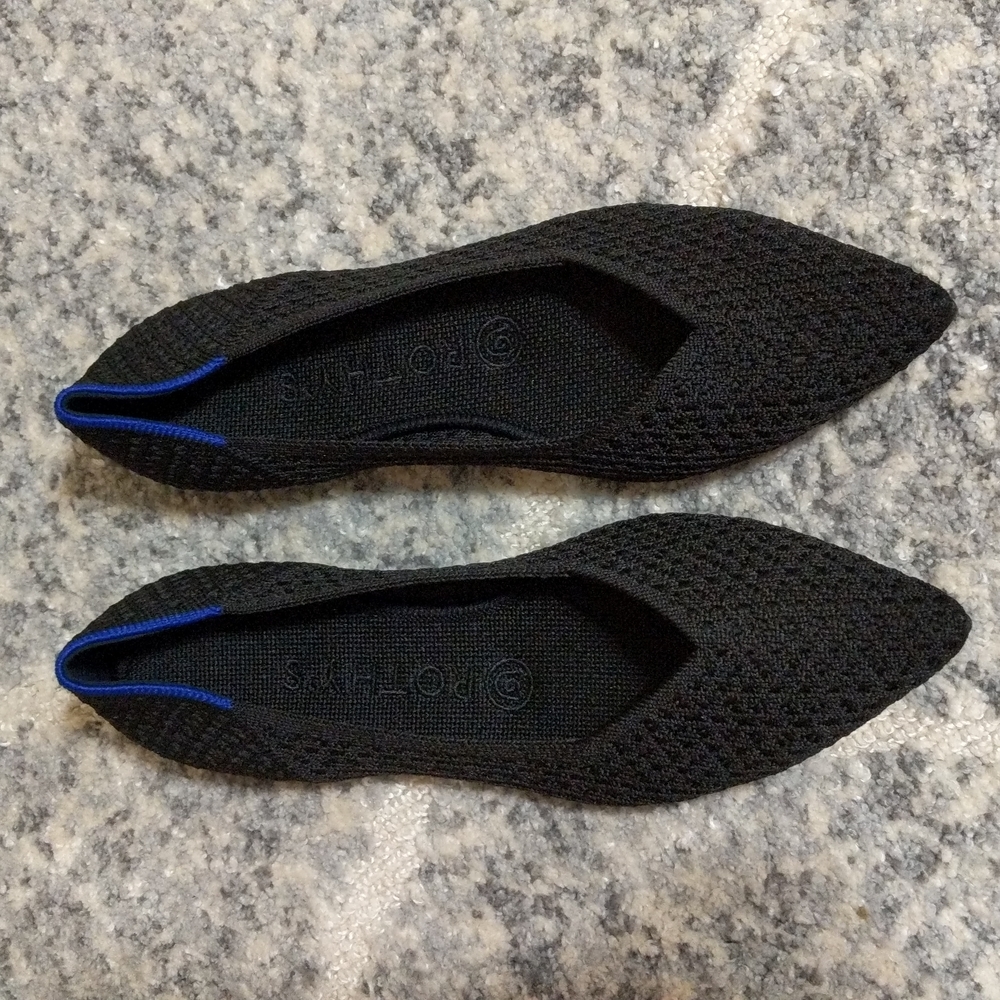💙ROTHY'S The Point Honey comb Black Solid